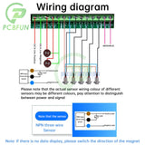 DC 12-24V 5-channel 6 Digit LED Counters Tachometer NPN Hall Proximity Switch Sensor Speed Measure Meter