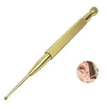 Brass Acupunctures Point Probe Auricular Detection Pen Beauty Ear Reflex Zone Health Care Massage Stick