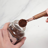 8 PCS Metal and Walnut Wooden Rose Gold Digital Measuring Cups And Spoons Set For Kitchen Cooking