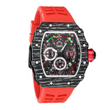 PINTIME 2023 Hot Men's Watch Fashion Marbling Case Leather Strap Quartz Watches Sport Waterproof Chronograph Wristwatch Relogio