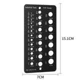 Drill Gauge 1/16To1/2 Inch 29 Hole Stainless Steel Black Drill Bit Gauge 6.2X2.36 Inch Multi-Functional Measuring Tools