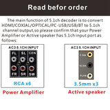 HD851BT DTS AC3 5.1 Audio Converter Decoder Extractor 4K ARC SPDIF Coxial Optical Splitter with Bluetooth-EU Plug