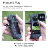 Lavalier Clip-on Type-C Connector Plug & Play Compatible with Insta360 ONE R/RS/X2/RS Microphone