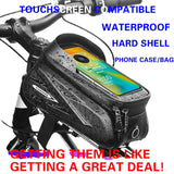 ESLNF Touch Screen Bike Pouch Phone Light Barrier Waterproof Bicycle Front Frame Bag Hard Shell Case Cycg Accessories