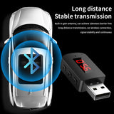 USB Bluetooth 5.4 Transmitter With Mic Handsfree Call Car Kit Auto LED Display Audio Music Receiver For FM Radio