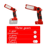12W Cordless LED Work Light with USB Port Outdoor Flashlight Portable Spotlight for Milwaukee 20V Max Li-ion Battery