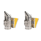 2X Stainless Steel Bee House Smoker Hive Equipment Beekeeper Tools And Equipment