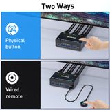 KCEVE Dual Monitor DisplayPort, 4 USB3.0 for Computers, in 2 Out DP 1.4 KVM Switch