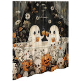 Cute Cartoon Ghost Shower Set Bathtub Washable Spooky Bathroom Curtain Polyester Fabric for Baths