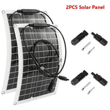 30W-600W Flexible Panel 12V Battery Charger Dual USB With 10A-100A Controller Solar Cells Power Bank for Phone Car Yacht