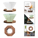Origami Dripper with Walnut Wood Holder Lightweight Portable Sturdy Drip Maker Coffee Filter Cup