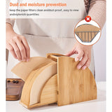 1pc, Bamboo Coffee Filter Holder, Renewable Stand Container Dispenser Rack Shelf For Square Cone-shaped And Flat-bottomed