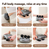 Six-head Red Light Fascia Rechargeable Waist Back Leg Massager Body Muscle Relaxation Electric Vibration Massage Gun