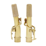 2 PCS Saxophone Neck Brass Mouthpiece Metal Sax Curved Necks and Straight Neck for Soprano Saxophone Instrument NEW