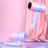 Portable Mini Folding Hairdryer - 750W with Carrying Bag, Anion Care, 220V-240V for Home, Travel & Dorm