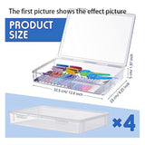 4 Pcs Clear Paper Storage Boxes For 8.5 X 11 Inch Letter Paper Photo Picture Storage