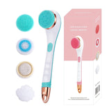 Waterproof 4 In Electric Bath Shower Brush Rotating Scrubber Shower Brush Long Handle Spa Exfoliation Clean Face Body Massager