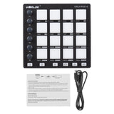 MIDI Beat Maker hine 6Assignable Knobs Note Repeat Full Level Buttons Mini Controller Pad USB for Music Production