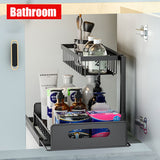 Kitchen Cupboard Storage Organizers Accessories Seasoning Bottle Pull Out Rack Metal Drawer Slid Basket Kitchen Spice Shelves