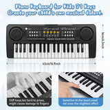 37 Keys Kids Piano Keyboard Portable Electronic Musical Instrument Multi-Function Music Piano For Kids (Black)