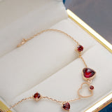 Ladies New Red Pomegranate Heart Bracelet