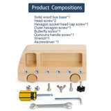 Wooden Screwing Driver Board Educational Learning Toy Workbench Practical Basic Life Skills Nuts Screw Bolts Set