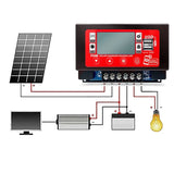 30A 60A MPPT Solar Controller 12V 60V Bluetooth WIFI Embedded Snap-on Energy Storage Panel Battery Smart Regulator LCD Display