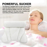 Support Pillow Bath Headrest For Neck And Back Soft Large Comfort 3D Mesh Hot Tub Accessories With 6 Strong Suction