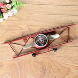 Creative European Retro Iron Aircraft Home Wall Decoration Electronic Clock