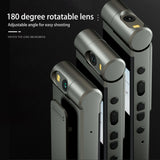 2K Wearable Body Cam Clip-on Camera Camcorder 180° Rotatable Lens LED Fill Lights Back Clip Outdoor Video Recording