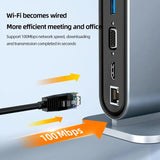 12-in-1 Docking Station PD 100W Type C to HDMI Adapter 4K 30Hz VGA RJ45 3.0 HUB USB Splitter for Laptop