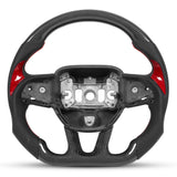 D Type Carbon Fiber Steering Wheel Epoxy Coating Car Replacement for 2015-2021