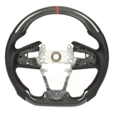Racing Steering Wheel Hand Grips Car Steering Wheel Perforated Leather Finger  Flat Bottom D Type Carbon Fiber for Civic