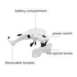 Dual LED Light Multi-Lens Replacement Head-Mounted Repair Reading Magnifying Glass Lighting Glasses 5 Brother Lens