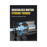 Brushless Electric Impact 1/2inch Cordless Wrench Power Tool for 18V Battery(Bare Metal)