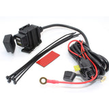 Waterproof Motorcycle Charger Kit 4.2A Dual USB Port Socket Fuse O Ring Connector for iPhone Smartphone Tablet GPS