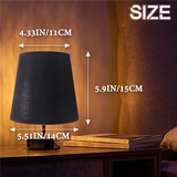 Black Lamp with Gold Lining Clip on Light Shades Candle Chandelier Lampshades, Set of 6