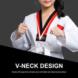 White Taekwondo Long Sleeves Martial Arts Karate Jujitsu Gym Training Uniforms with Belt for Children Adults Unisex