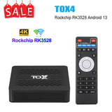 TOX4 TV Android13 Rockchip RK3528 4GB 32GB Support 4K 60fps Dual Wifi BT5.0 Set Top Box