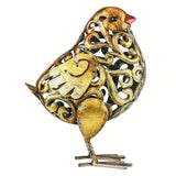 1pc Colorful Carved Iron Hen and Chick Metal Sculpture - Perfect Garden Furnishing and Home Ornament