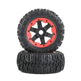 Off-road Rear Rubber Tyres For 1/5 Baha Rovan Km Baja 5t/5sc/5ft Rc Car Toys Parts,red