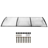 Window Door Awning Canopy Transparent Balcony Exterior Sun Shade Windproof Silent with Plastic Steel Bracket 100cm Extend 300CM Against Wall