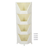 Corner Storage Cabinet with 4 Movable Wheels Corner Shelf Stand Bookshelf for Small Space Bathroom Kitchen Living Room Home Office 4 Tier