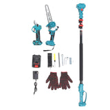 Electric Pruning Shear Kit 35mm Cordless Pruning Shear 8in Electric Power Chainsaw with Extension Rod 100240V US Plug