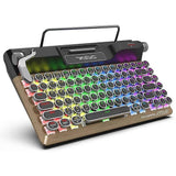 Retro Typewriter Keyboard, Vintage Bluetooth 5.0 Multi Devices Connection Typewriter Mechanical Key