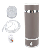Hydrogen Water Bottle Multifunctional Stainless Steel SPE Hydrogen Rich Water Generator with Vent Gray Coffee