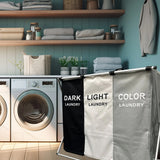 3pc Laundry Sorter, 35L Laundry Hamper, 2/3 Sections Foldable Laundry Basket , Portable Waterproof Dirty Clothes Storage Basket