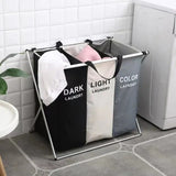 3pc Laundry Sorter, 35L Laundry Hamper, 2/3 Sections Foldable Laundry Basket , Portable Waterproof Dirty Clothes Storage Basket