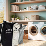 3pc Laundry Sorter, 35L Laundry Hamper, 2/3 Sections Foldable Laundry Basket , Portable Waterproof Dirty Clothes Storage Basket