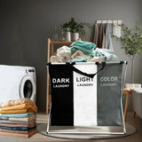 3pc Laundry Sorter, 35L Laundry Hamper, 2/3 Sections Foldable Laundry Basket , Portable Waterproof Dirty Clothes Storage Basket